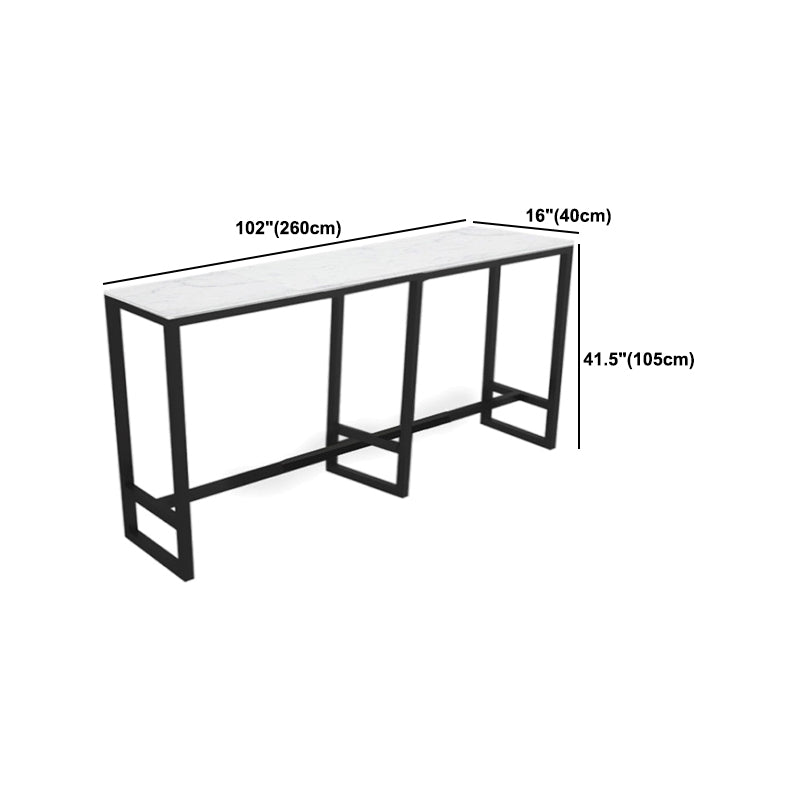 Modern 1/2/7 Pieces Bar Table Set Rectangle Stone Counter Table with Stools for Balcony