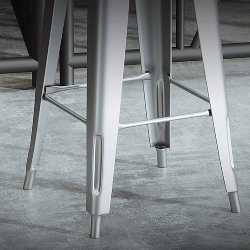 1/3/4 Pieces Industrial Bar Stool and Table Set Silver Iron Bar Set