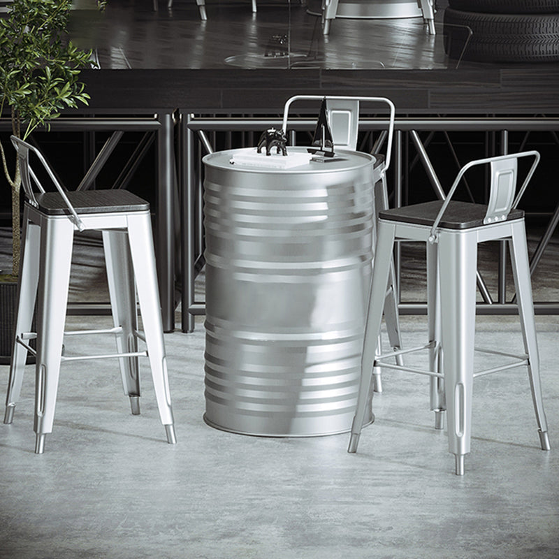 1/3/4 Pieces Industrial Bar Stool and Table Set Silver Iron Bar Set
