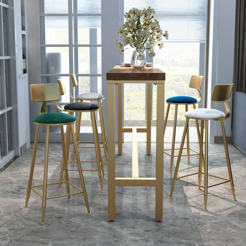 Glam Style Rectangle Bar Table 1/6 Pieces Solid Wood Counter Table