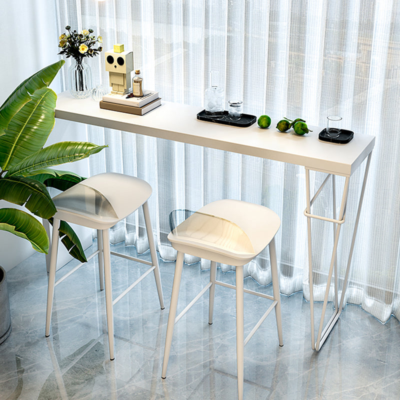 Modern 1/3 Pieces Bar Table Set Rectangle Wood Counter Table with High Stools for Balcony