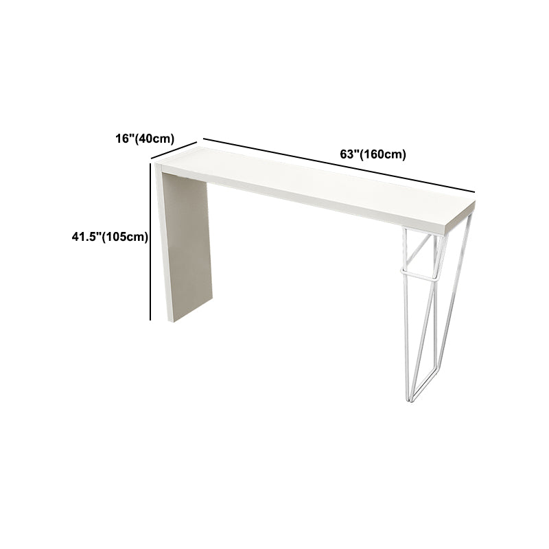 Modern 1/3 Pieces Bar Table Set Rectangle Wood Counter Table with High Stools for Balcony