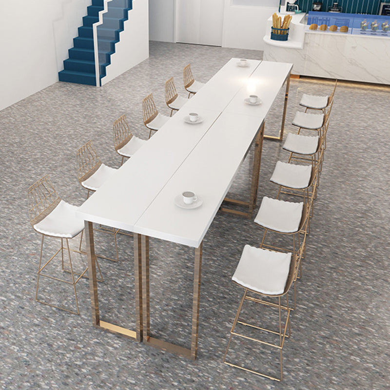 Glam Rectangle Bar Table Set 1/7 Pieces Solid Wood Counter Table for Indoor