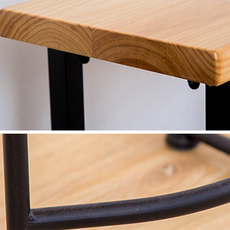 Solid Wood Bar Table Set Full Natural and Black 1/2/4 Pieces Pub Dining Set