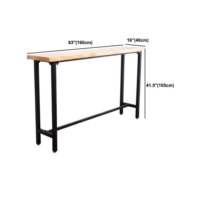 Solid Wood Bar Table Set Full Natural and Black 1/2/4 Pieces Pub Dining Set