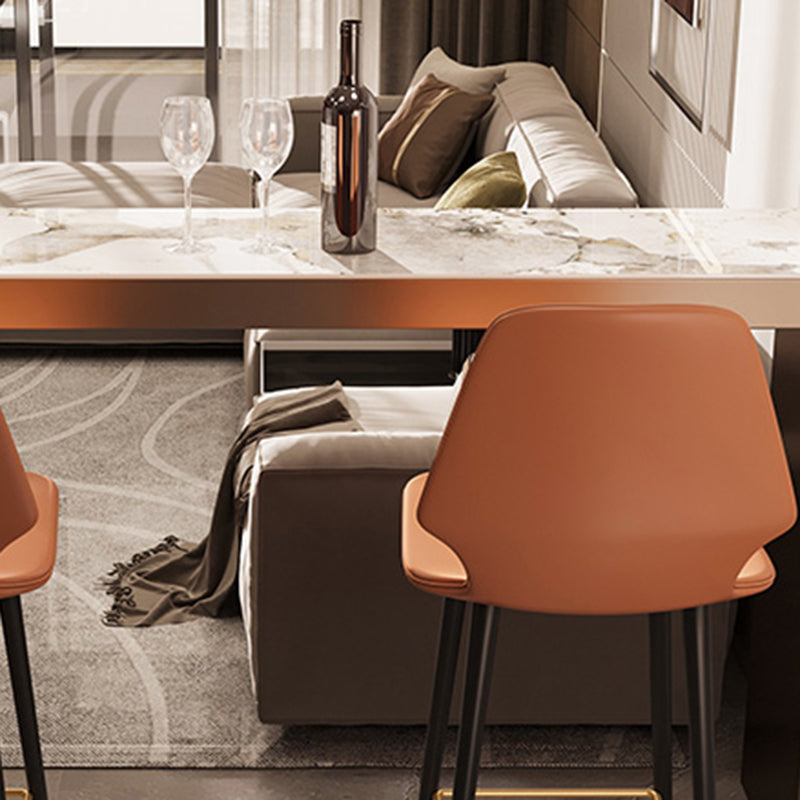 Modern 1/2/3 Pieces Bar Table Set Rectangle Stone Counter Table with Stools for Balcony