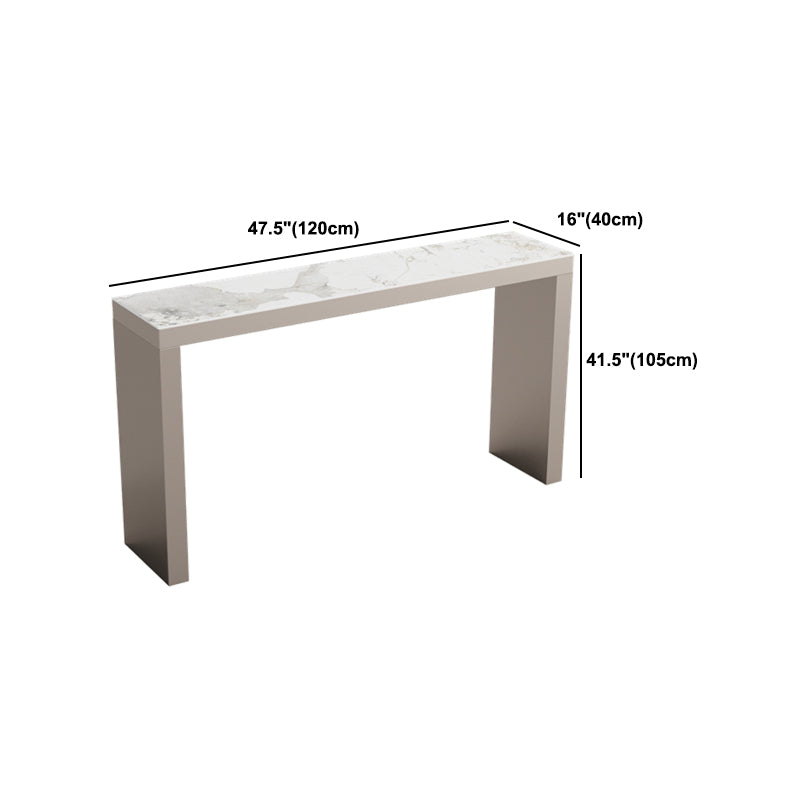 Modern 1/2/3 Pieces Bar Table Set Rectangle Stone Counter Table with Stools for Balcony