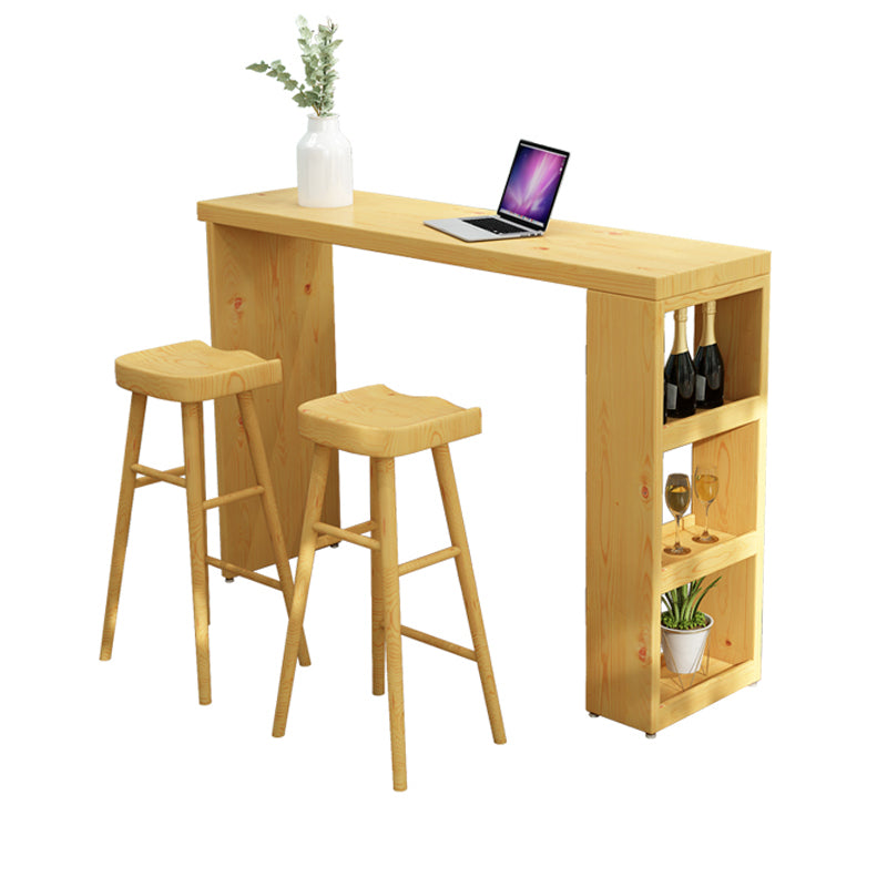 1/3 Pieces Pub Set Full Natural Modern Solid Wooden Bar table Set