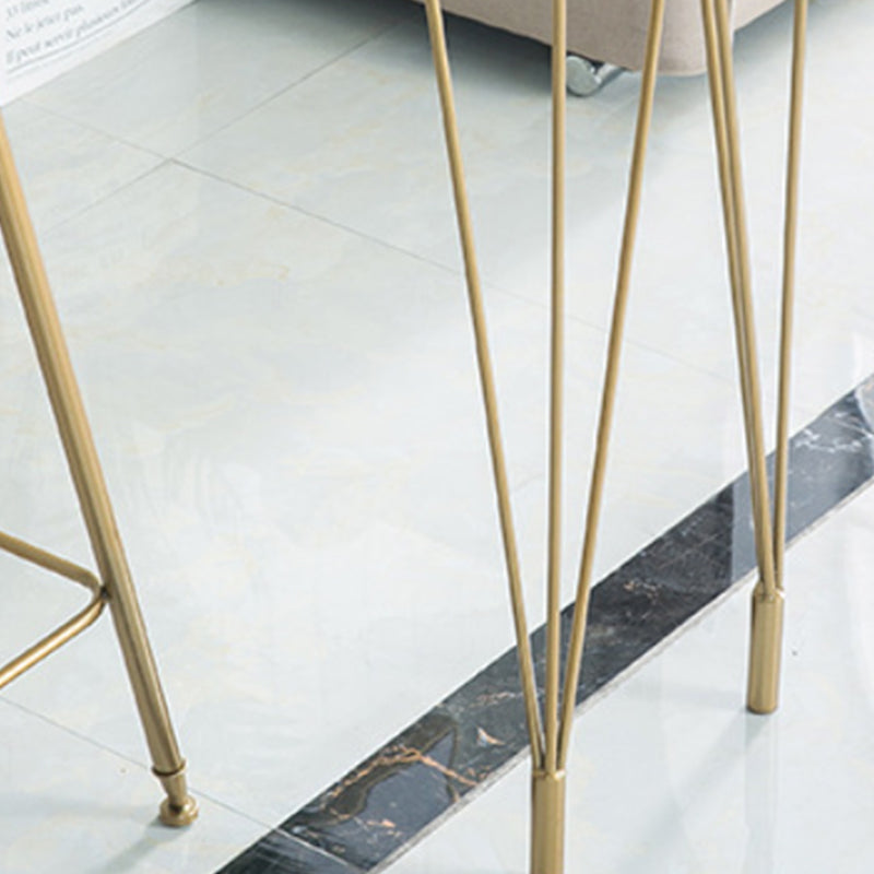 Glam Rectangle Bar Table 1/2/3 Pieces Solid Wood Counter Table with Upholstered Stools