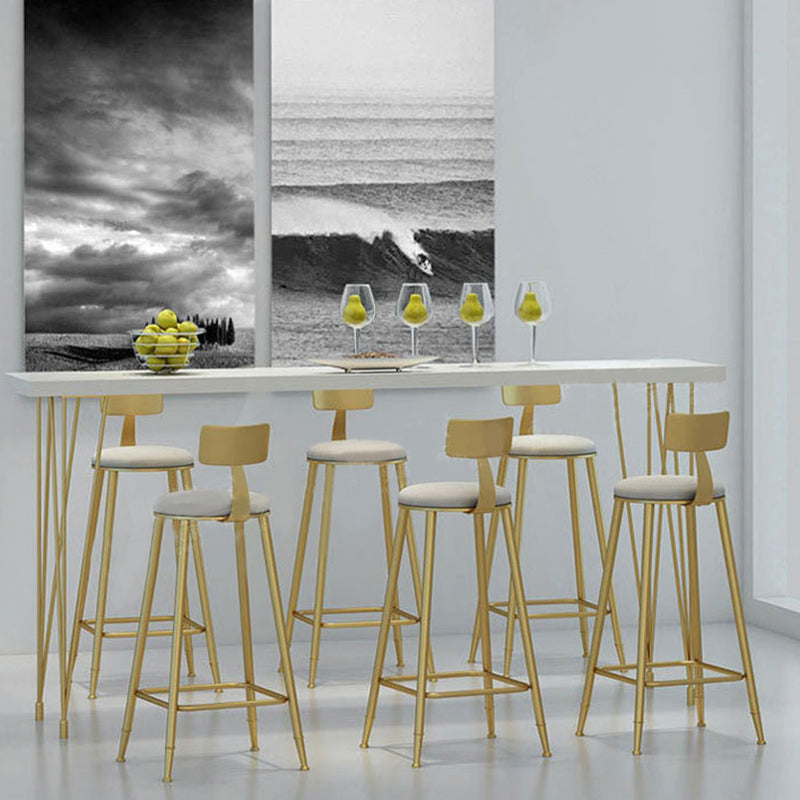 Glam Rectangle Bar Table 1/2/3 Pieces Solid Wood Counter Table with Upholstered Stools