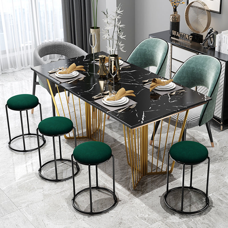 Modern Ottoman Leather Upholstered Tear Resistant Round Ottoman with Chair Legs