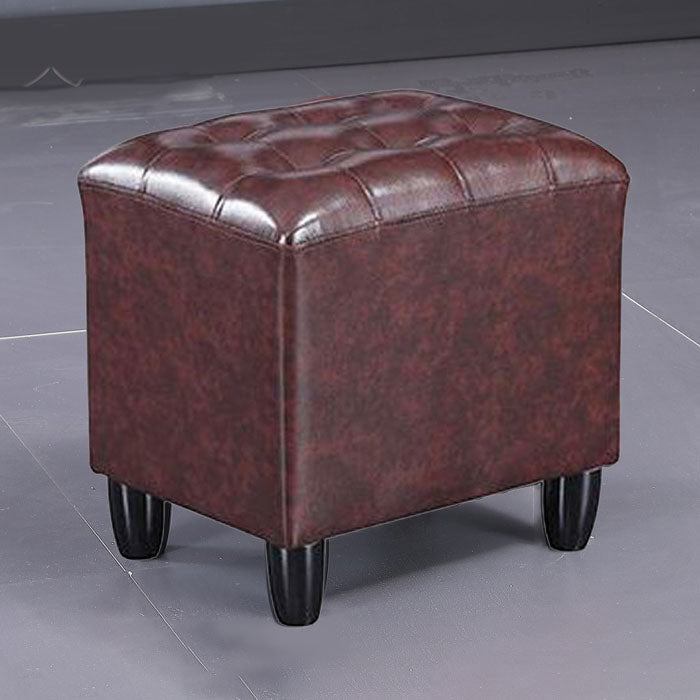 Faux Leather Black Standard Rectangle Pure Color Indoor Standard