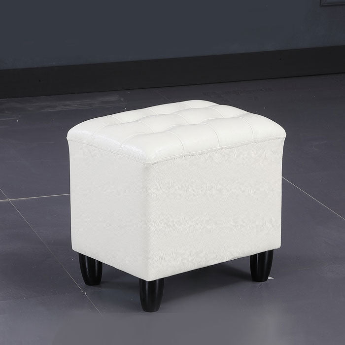 Faux Leather Black Standard Rectangle Pure Color Indoor Standard