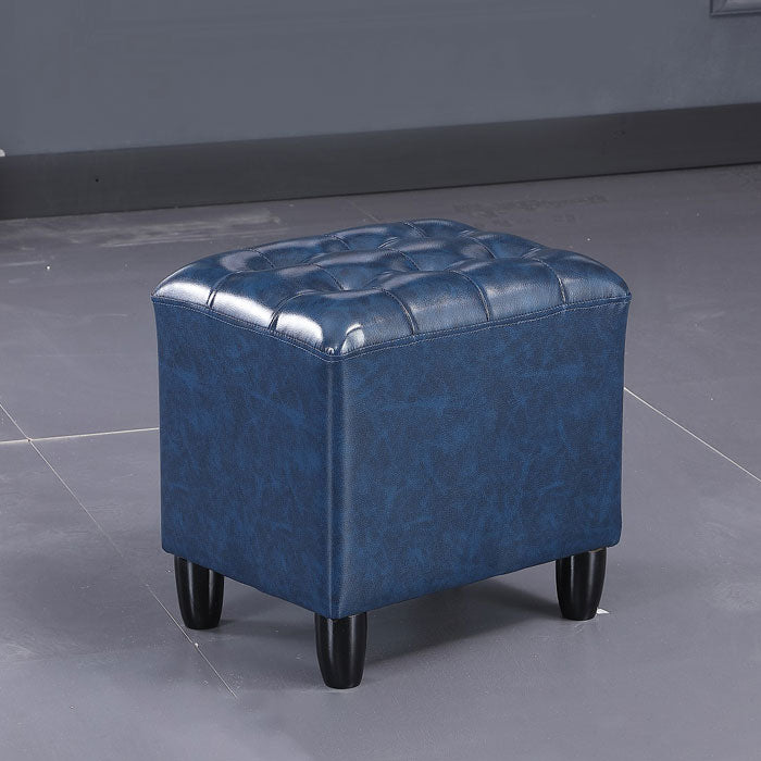 Faux Leather Black Standard Rectangle Pure Color Indoor Standard