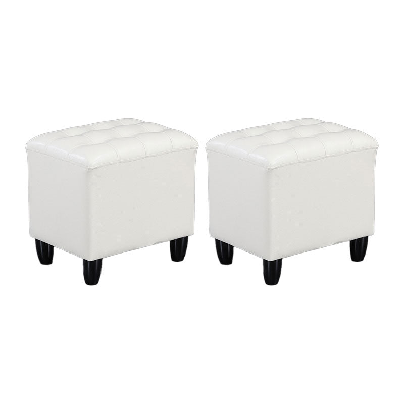 Faux Leather Black Standard Rectangle Pure Color Indoor Standard