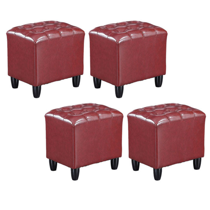 Faux Leather Black Standard Rectangle Pure Color Indoor Standard