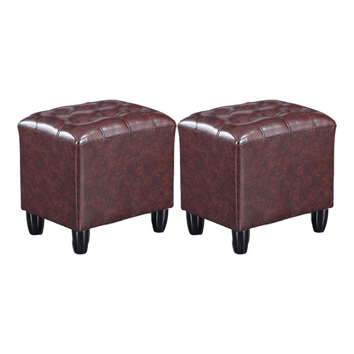 Faux Leather Black Standard Rectangle Pure Color Indoor Standard