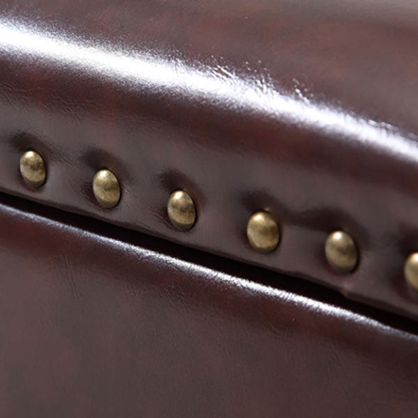 Modern Black Ottoman Leather Rectangle Ottoman for Living Room