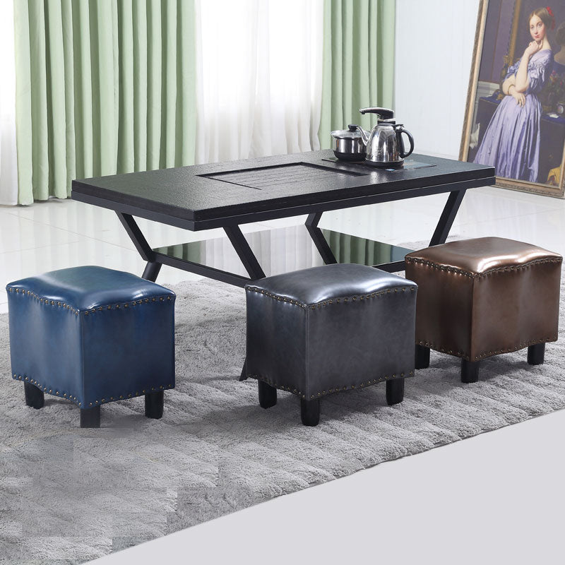 Modern Brown Standard Leather Pure Color Standard for Drawing Room