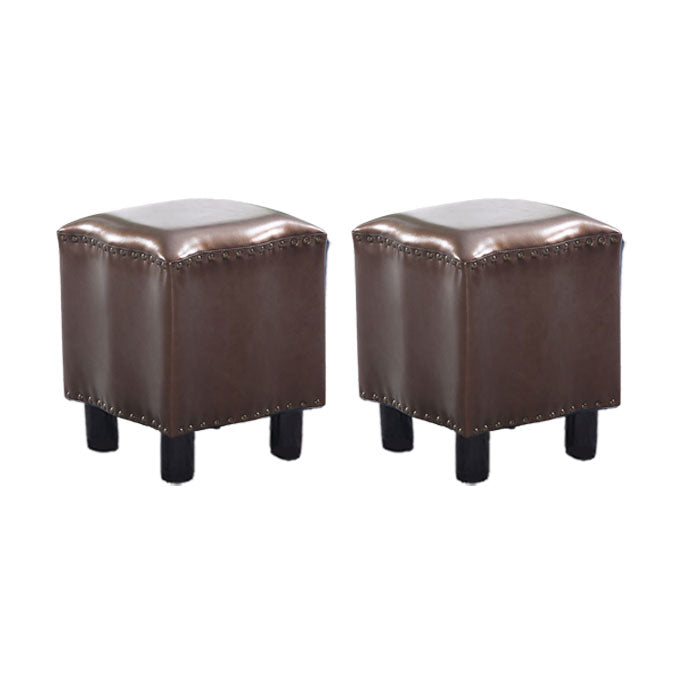 Modern Brown Standard Leather Pure Color Standard for Drawing Room