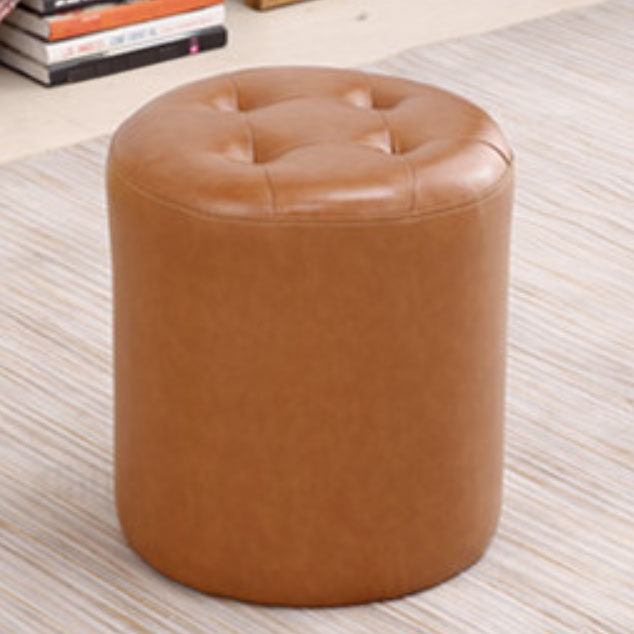 Tufted Ottoman Tear Resistant Faux Leather Contemporary Footstool Ottoman