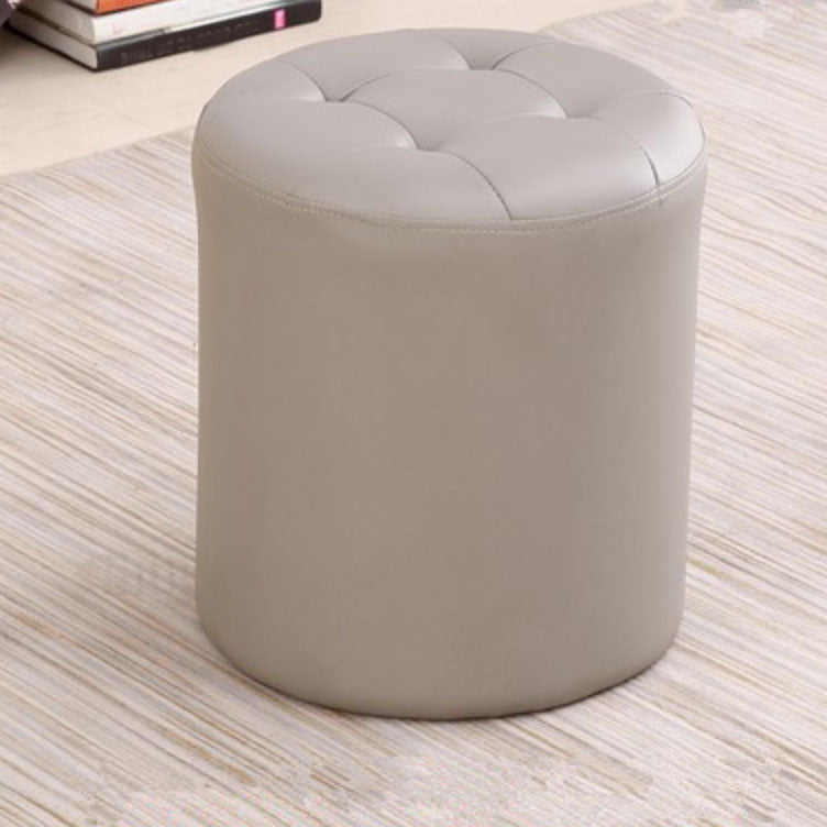 Tufted Ottoman Tear Resistant Faux Leather Contemporary Footstool Ottoman