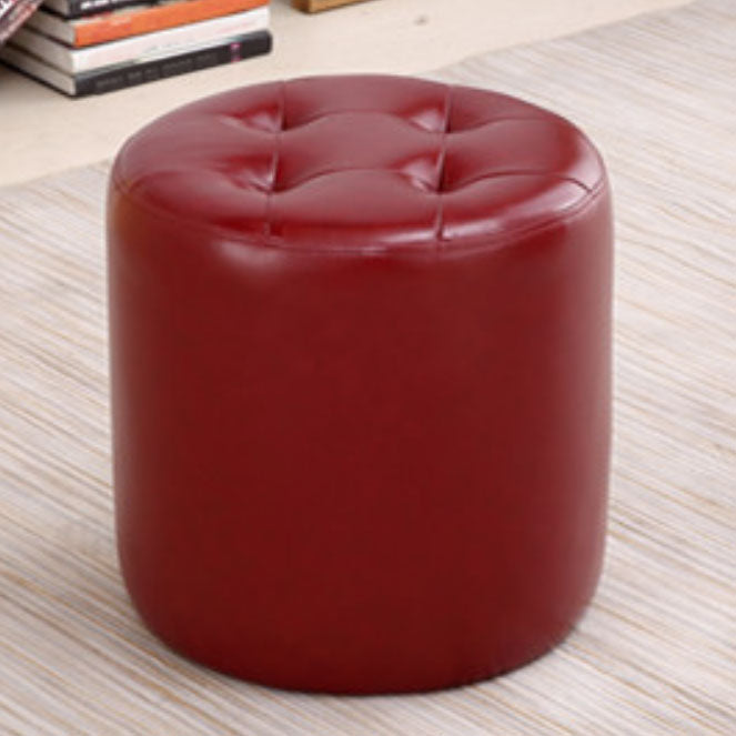 Tufted Ottoman Tear Resistant Faux Leather Contemporary Footstool Ottoman