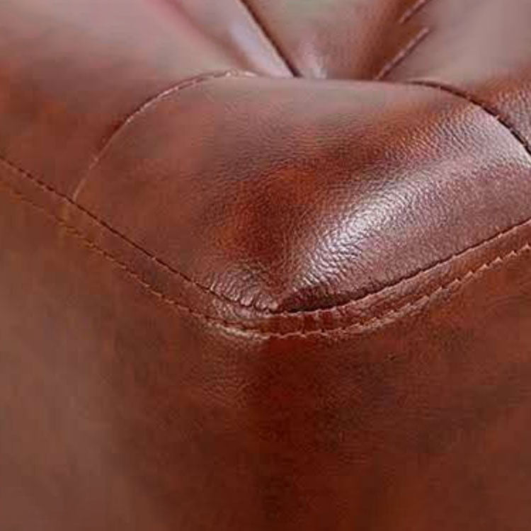 Tufted Ottoman Tear Resistant Faux Leather Contemporary Footstool Ottoman