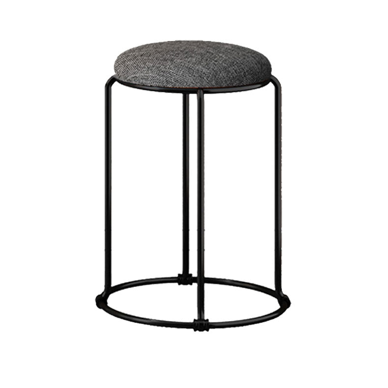 Modern Ottoman Velvet Upholstered Tear Resistant Round Ottoman with Chair Legs