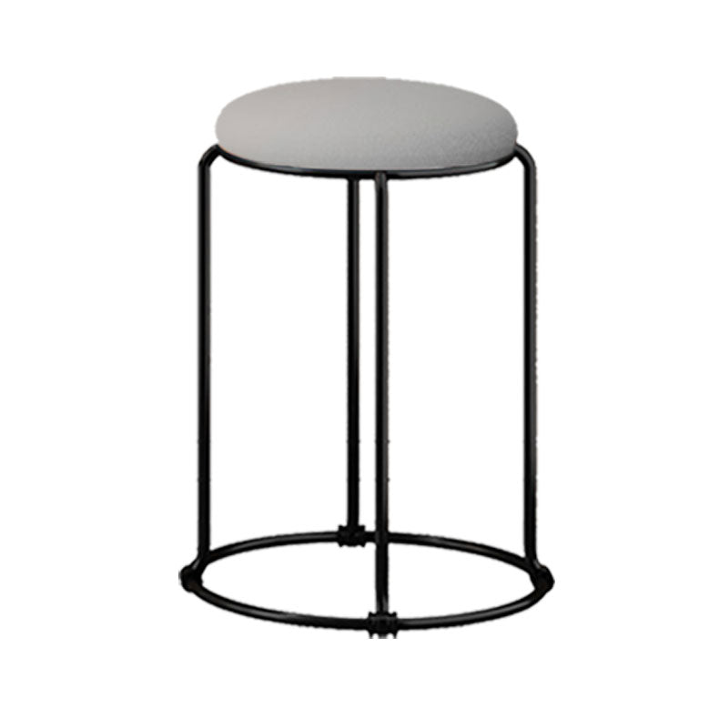 Modern Ottoman Velvet Upholstered Tear Resistant Round Ottoman with Chair Legs