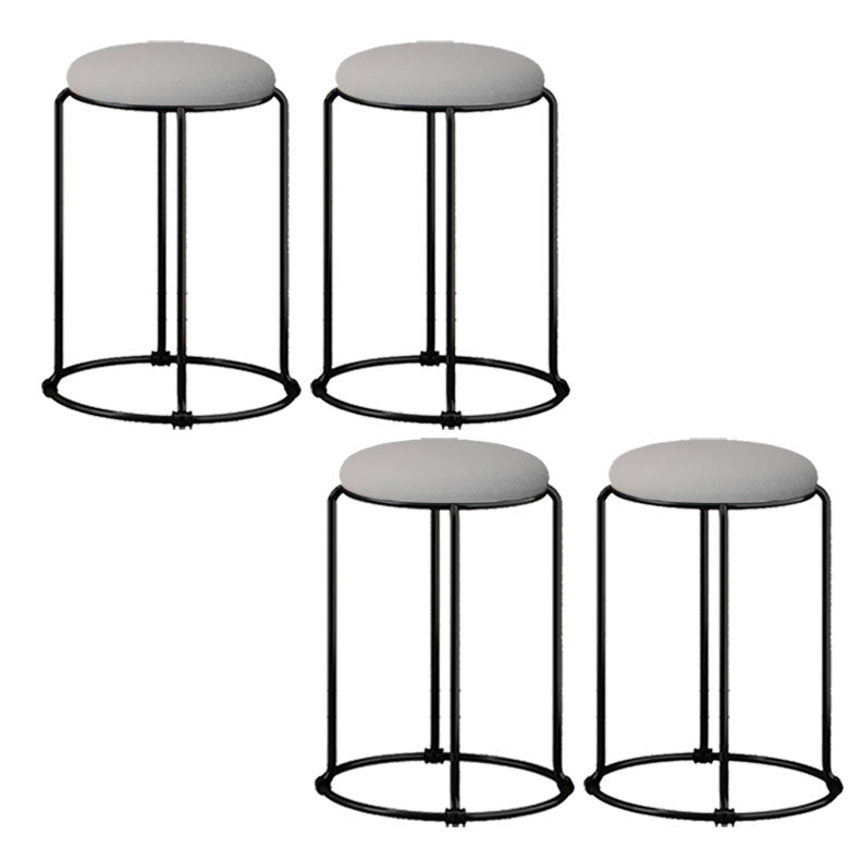 Modern Ottoman Velvet Upholstered Tear Resistant Round Ottoman with Chair Legs