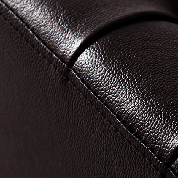 Modern Plain Ottoman Water Resistant Genuine Leather Tufted Pouf Ottoman