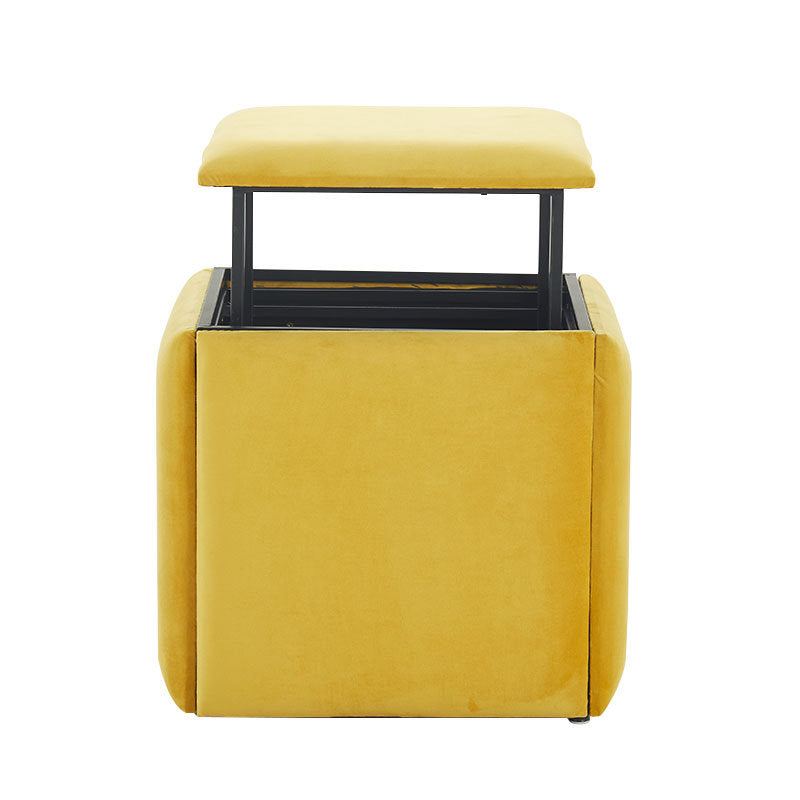 Modern Velvet Target Pouf Plain Square with Storage Stain Resistant Storage Ottoman