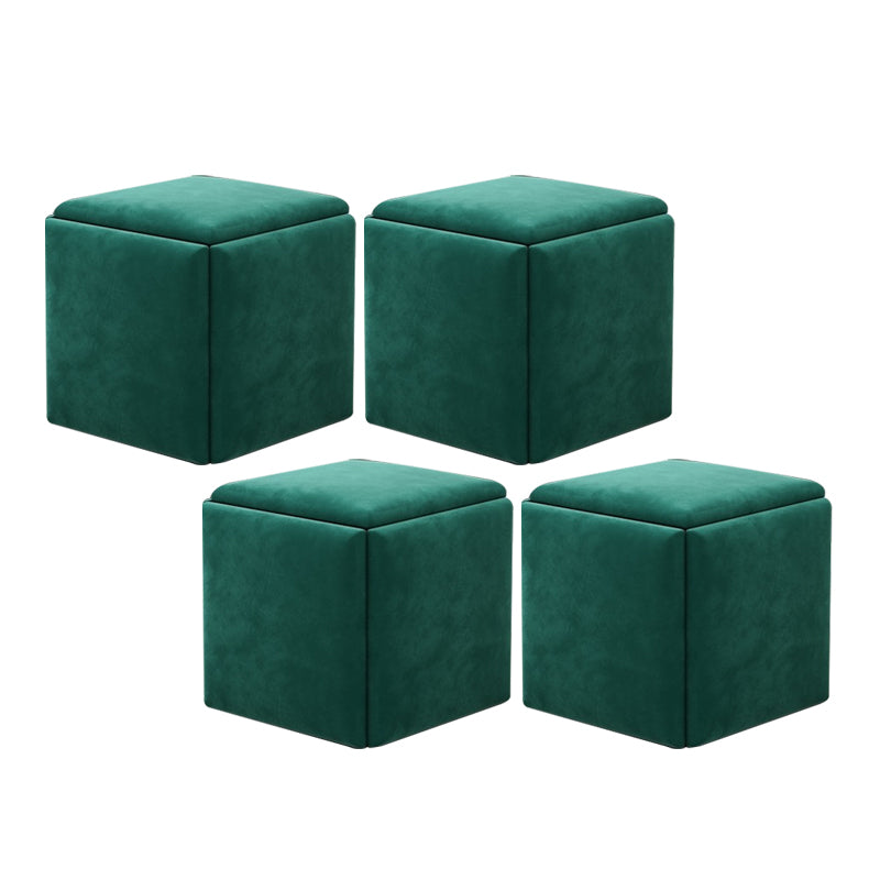 Modern Velvet Target Pouf Plain Square with Storage Stain Resistant Storage Ottoman