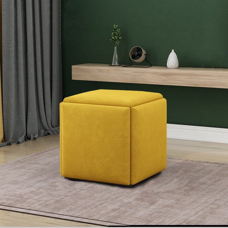 Modern Velvet Target Pouf Plain Square with Storage Stain Resistant Storage Ottoman