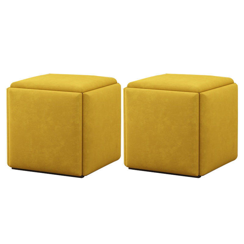 Modern Velvet Target Pouf Plain Square with Storage Stain Resistant Storage Ottoman