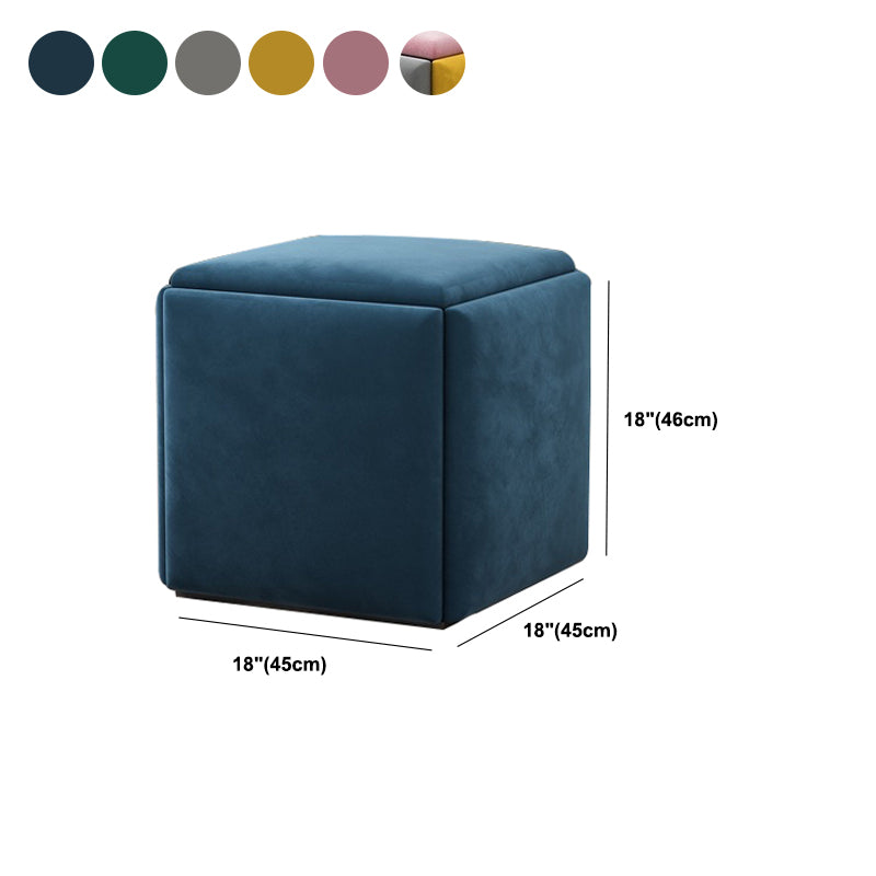 Modern Velvet Target Pouf Plain Square with Storage Stain Resistant Storage Ottoman