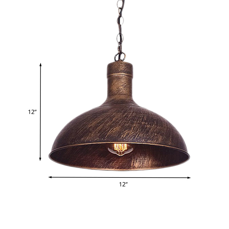 12 "/ 16" W Suspension de dôme à tête claire Lumite Rust Finale Fon Fon Plafond suspendu pour cuisine
