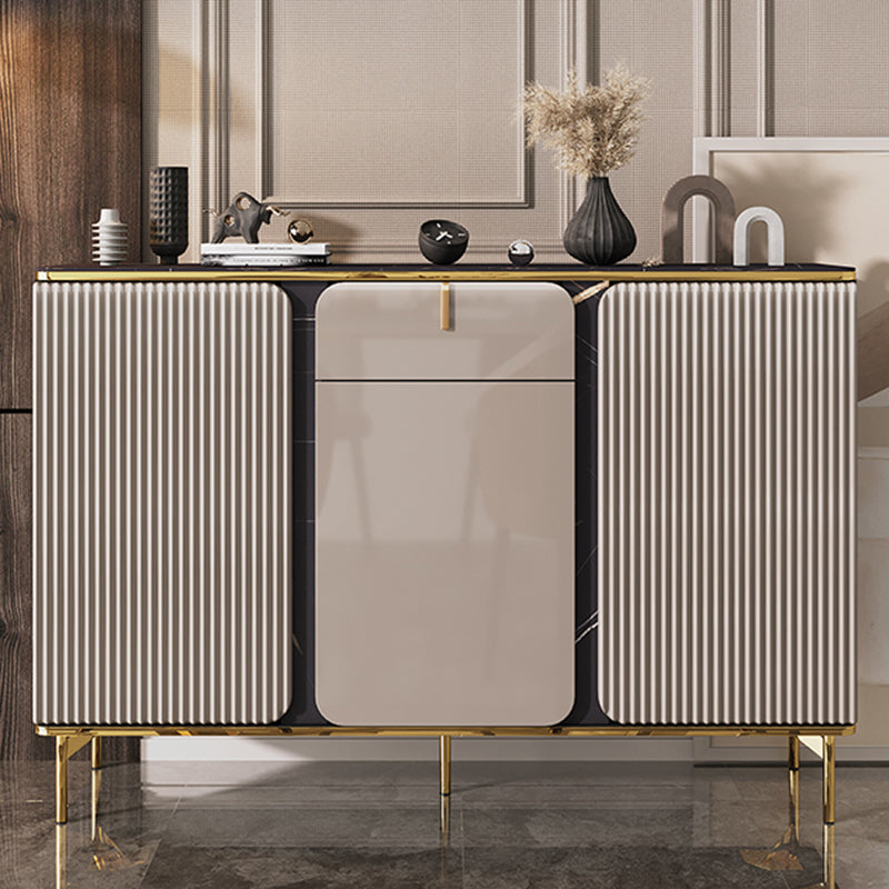 Engineered Wood and Stone Buffet Sideboard Glam Dining Server
