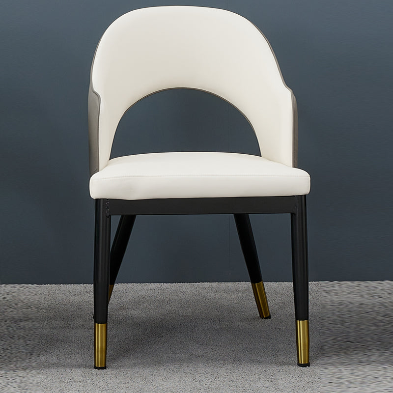 Metal Industrial Dining Chair with Arms Matte Finish Open Back Side Chair