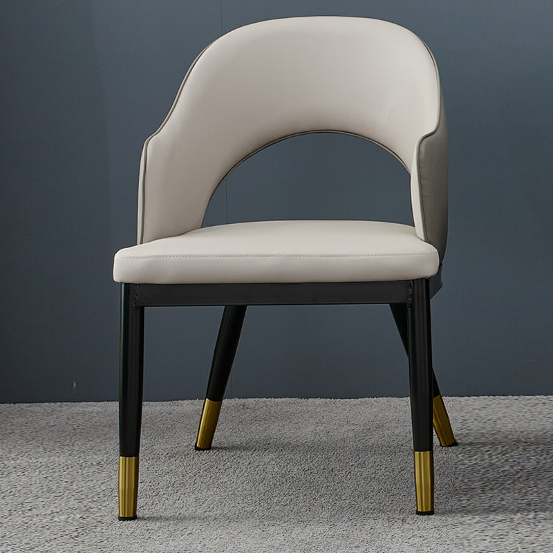 Metal Industrial Dining Chair with Arms Matte Finish Open Back Side Chair