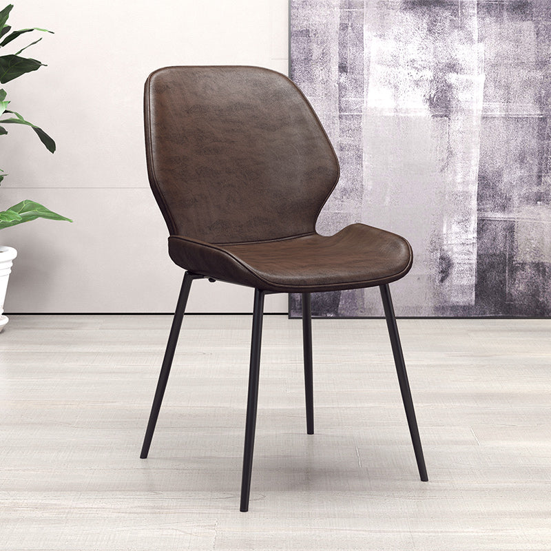 Glam Style Dining Chair PU Leather Dining Room Chair for Indoor