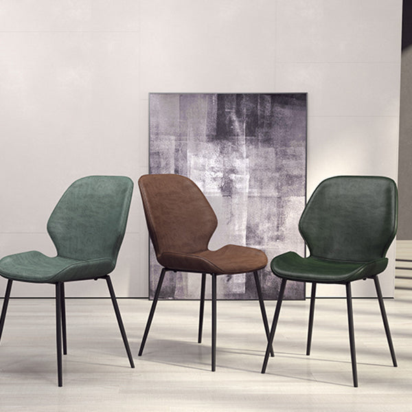 Glam Style Dining Chair PU Leather Dining Room Chair for Indoor