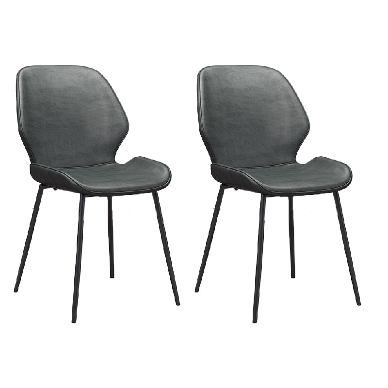 Glam Style Dining Chair PU Leather Dining Room Chair for Indoor