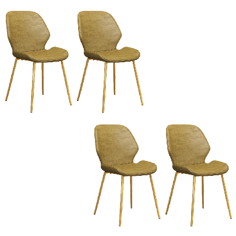 Glam Style Dining Chair PU Leather Dining Room Chair for Indoor