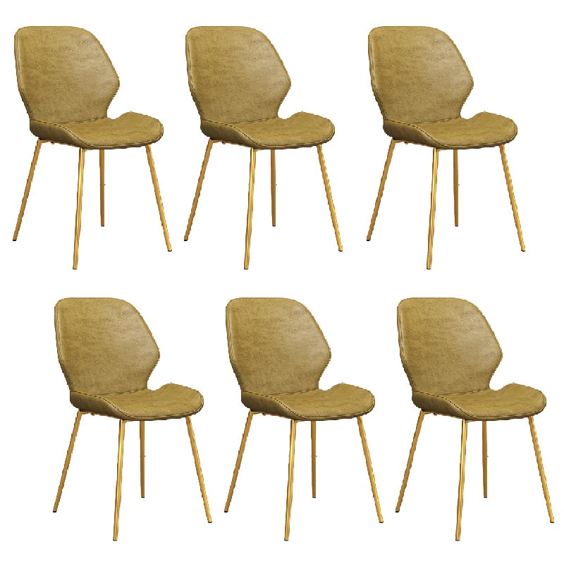 Glam Style Dining Chair PU Leather Dining Room Chair for Indoor