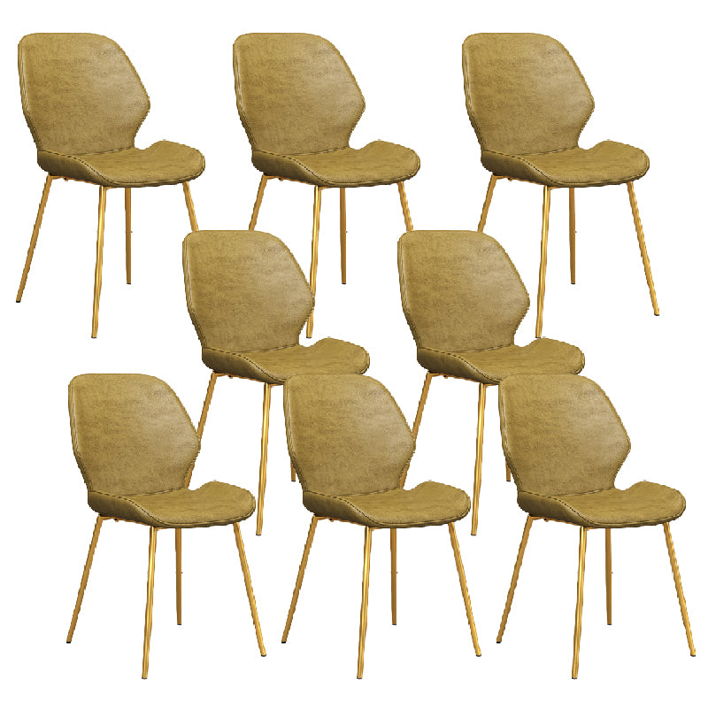 Glam Style Dining Chair PU Leather Dining Room Chair for Indoor