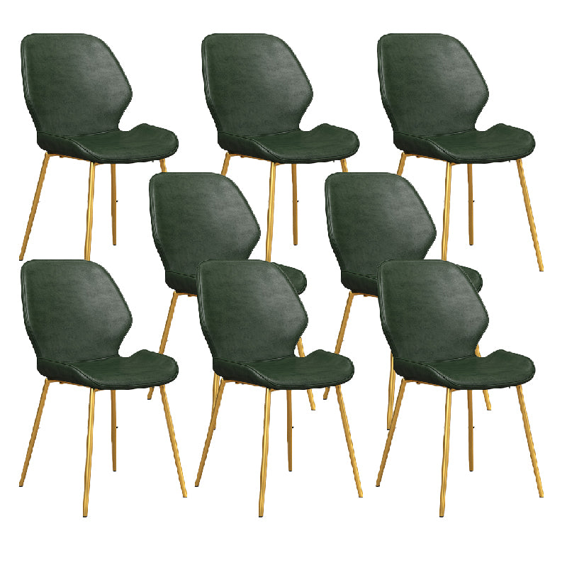 Glam Style Dining Chair PU Leather Dining Room Chair for Indoor