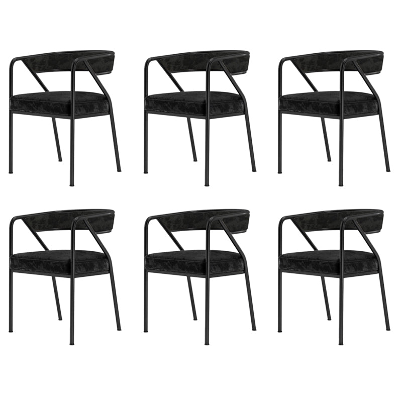 Glam Style Dining Chair Metal Open Back Dining Armchair for Indoor