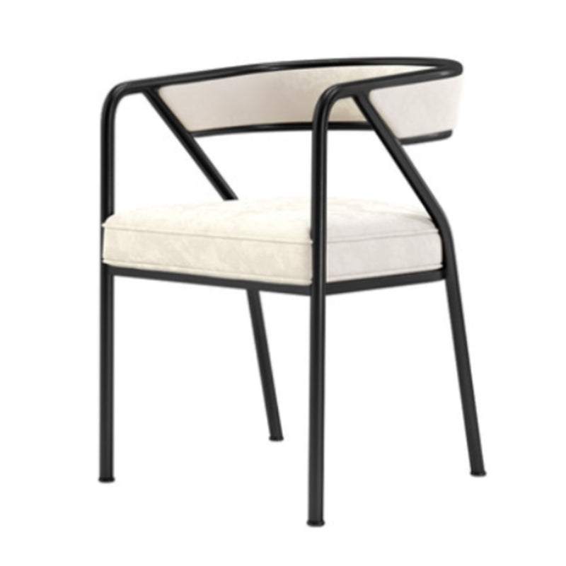 Glam Style Dining Chair Metal Open Back Dining Armchair for Indoor